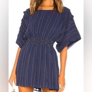 Tularosa Sienna Dress Navy Stripe Revolve Mini Size XS